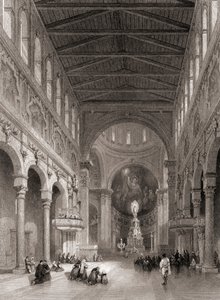Interior of the Cathedral at Messina, Sicily, Italy